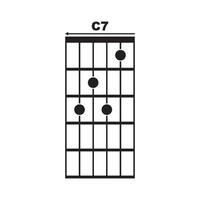 c7 guitarra acorde ícone vetor