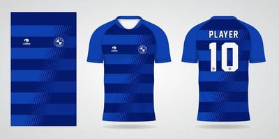 modelo de camisa esportiva azul para design de camisa de uniforme de futebol vetor