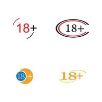 Modelo de design de ilustração vetorial de símbolo de ícone 18 plus vetor