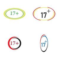 17 além de ilustração de ícone isolado símbolo de sinal de vetor