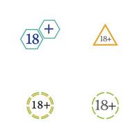 Modelo de design de ilustração vetorial de símbolo de ícone 18 plus vetor