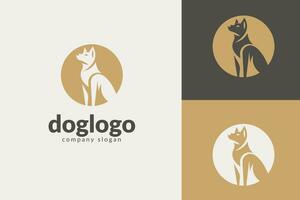 estilizado canino emblema, uma moderno cachorro logotipo Projeto vetor