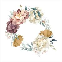 conjunto do flor arranjos flor e folhas floral ilustração para Casamento cartão vetor