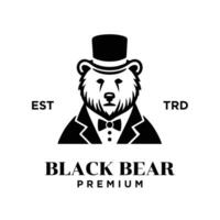 Urso cavalheiro vintage logotipo ícone Projeto vetor