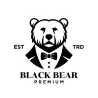 Urso cavalheiro vintage logotipo ícone Projeto vetor