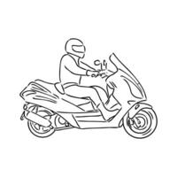 desenho vetorial de scooter vetor