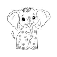 desenho animado elefante vetor esboço