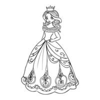 desenho animado Princesa esboço vetor