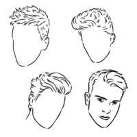 masculino Penteado vetor esboço