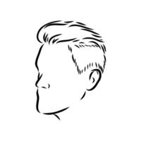 masculino Penteado vetor esboço