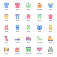 pacote de ícones de moda e roupas para o design do seu site, logotipo, aplicativo, interface do usuário. design plano de ícone de moda e roupas. ilustração de gráficos vetoriais e curso editável. vetor
