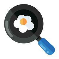 um ícone de design plano de ovo frito vetor