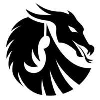 volta Dragão logotipo. gráfico Preto e branco ilustração. vetor