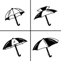 vetor Preto e branco ilustração do guarda-chuva ícone para negócios. estoque vetor Projeto.