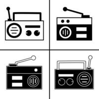 vetor Preto e branco ilustração do rádio retro ícone para negócios. estoque vetor Projeto.