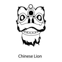 na moda chinês leão vetor