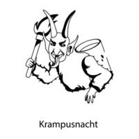 na moda krampusnacht conceitos vetor