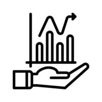 crescimento gráfico Barra e mão ícone esboço Preto estilo. o negócio e finança ícones vetor