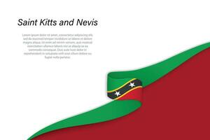 onda bandeira do santo kitts e nevis com copyspace fundo vetor