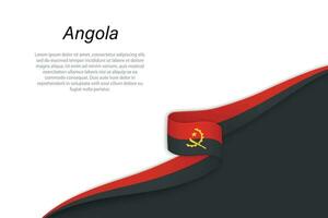 onda bandeira do Angola com copyspace fundo vetor