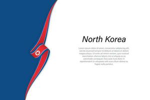 onda bandeira do norte Coréia com copyspace fundo vetor
