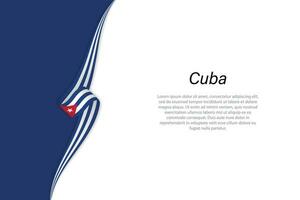 onda bandeira do Cuba com copyspace fundo. vetor