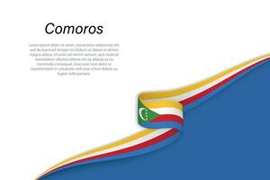 onda bandeira do Comores com copyspace fundo vetor