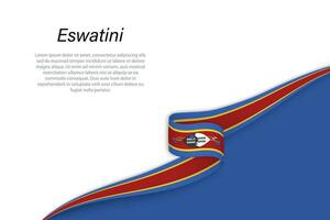 onda bandeira do Eswatini com copyspace fundo vetor