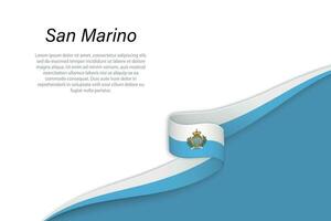 onda bandeira do san marino com copyspace fundo vetor