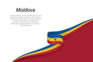 onda bandeira do Moldova com copyspace fundo vetor