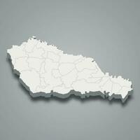 3d isométrico mapa do medimurje é uma município do Croácia vetor