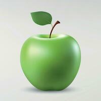 3d verde maçã isolado em branco fundo vetor