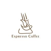 café espreso bdges logotipo e beber copo vetor