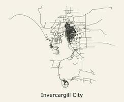 vetor cidade estrada mapa do invercargill cidade, Novo zelândia