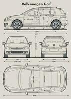 2010 vw golfe carro projeto vetor