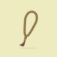 simples tasbih muçulmano jogador miçangas desenho animado vetor ilustrações religião ícone vetor Projeto