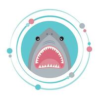 Tubarão desenho animado vetor ilustração gráfico ícone