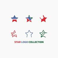 Estrela logotipo coleção conjunto com seis formas. vetor