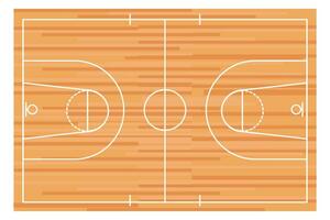 de madeira basquetebol quadra chão com linhas topo visualizar, Academia soalho, basquetebol campo. vetor ilustração