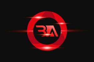 BA vermelho logotipo Projeto. vetor logotipo Projeto para negócios.