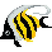 peixe desenho animado ícone dentro pixel estilo vetor
