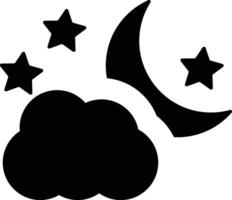 arredondado preenchidas nublado noite ícone vetor