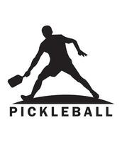 pickleball jogador logotipo Preto vetor