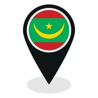 Mauritânia bandeira em mapa identificar ícone isolado. bandeira do Mauritânia vetor