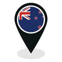 Novo zelândia bandeira em mapa identificar ícone isolado. bandeira do Novo zelândia vetor