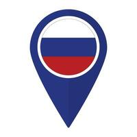 Rússia bandeira em mapa identificar ícone isolado. bandeira do Rússia vetor