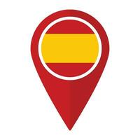 Espanha bandeira em mapa identificar ícone isolado. bandeira do Espanha vetor