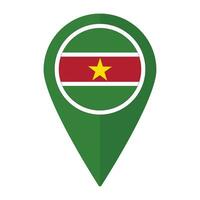 suriname bandeira em mapa identificar ícone isolado. bandeira do suriname vetor