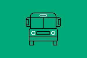 ônibus conceito ícone em verde fundo. plano arte estilo ilustração vetor
