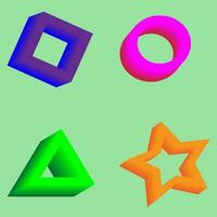 vetor abstrato padronizar dentro a Formato do colori geométrico formas em uma verde fundo